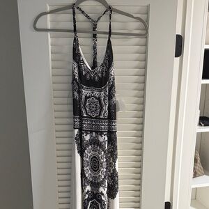 Elegant Black and White Patterned Dress